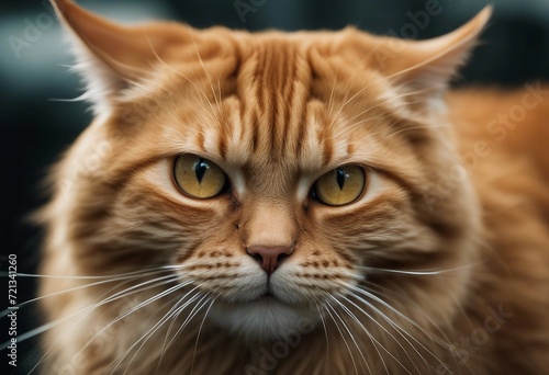 Angry funny ginger cat isolated on transparent background Annoyed cat © ArtisticLens