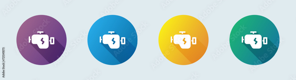 Engine solid icon in flat design style. Machine signs vector illustration. Engine solid icon in flat design style. Machine signs vector illustration.