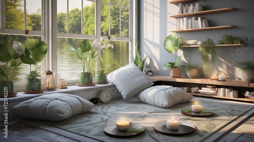 meditation room into a tranquil pond retreat