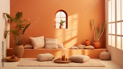 meditation room into a tranquil terracotta retreat