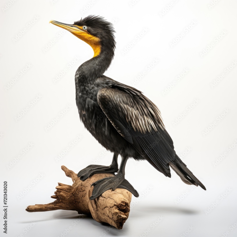Cormorant on isolated white background Cormorant on isolated white background