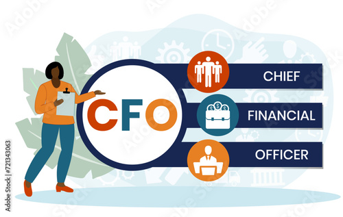 CFO - Chief Financial Officer acronym. business concept background. vector illustration concept with keywords and icons. lettering illustration with icons for web banner, flyer, landing page