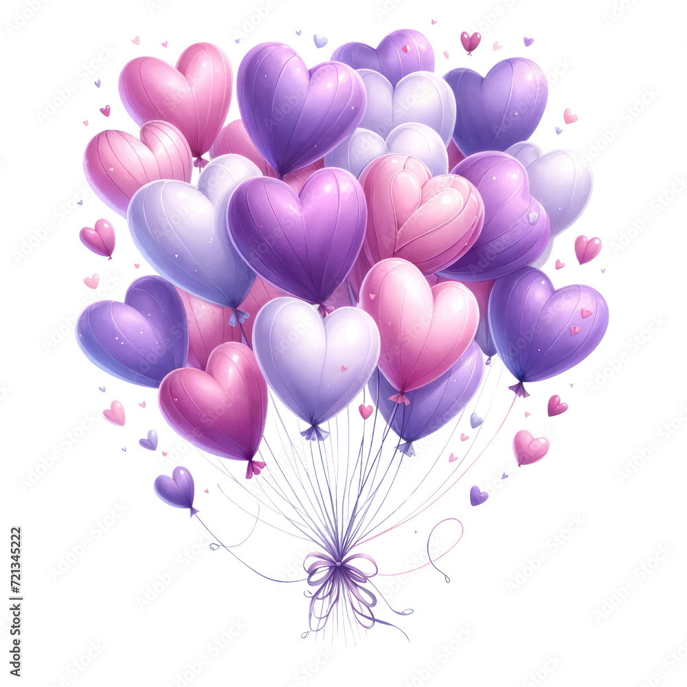Valentine's Day Heart-Shaped Balloons in Pink and Red