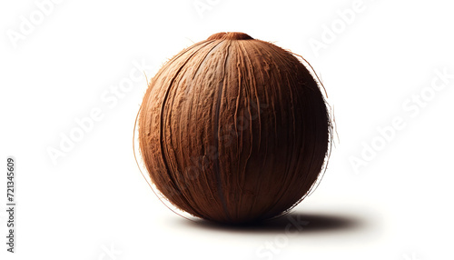 Still life of a closed coconut. Tropical fruit