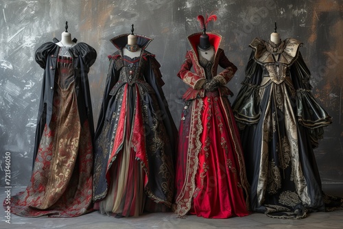 Fantasy Costumes , brocade style Enchanting Array of Fantasy Costumes: Luxurious Brocade Elegance