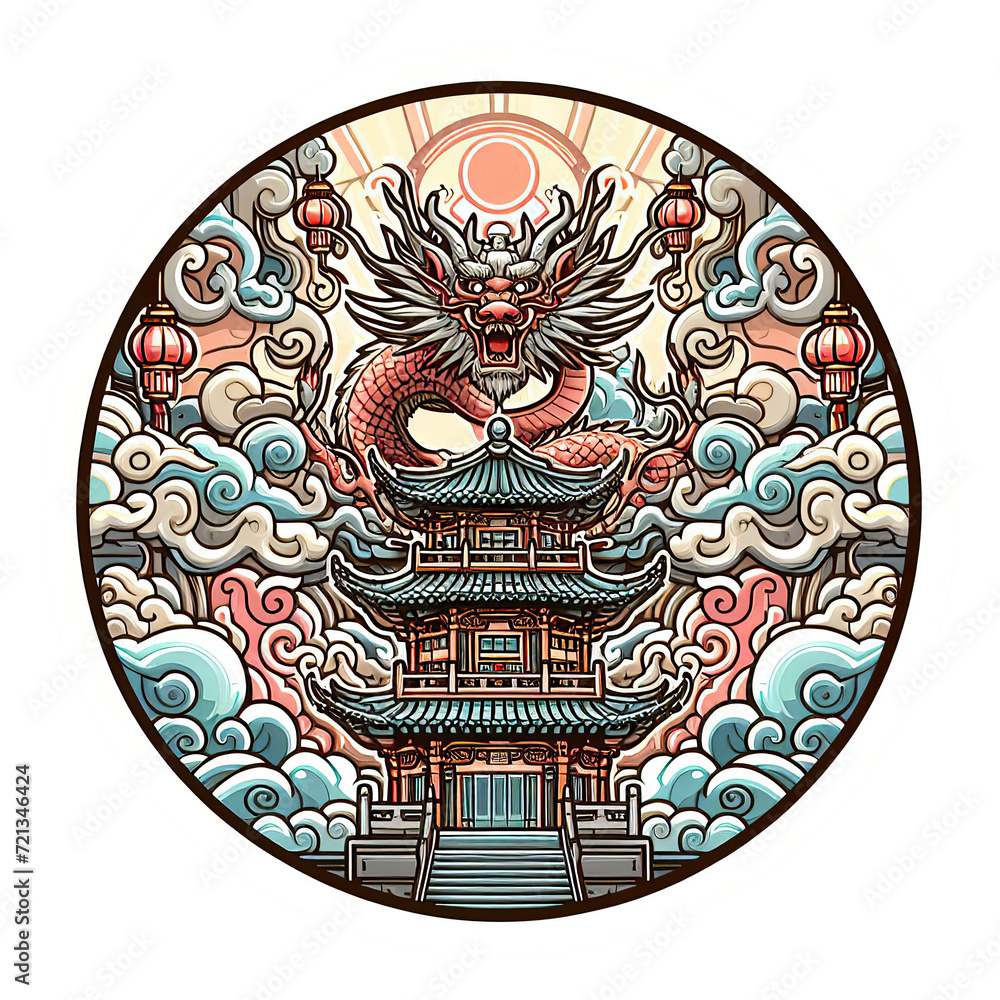 the Chinese New Year with Dragon Icon and symbol in Chinese culture the Chinese New Year with Dragon Icon and symbol in Chinese culture