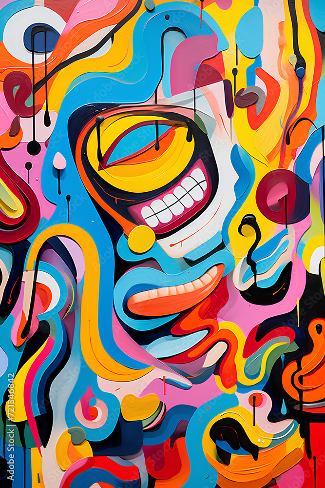 Colorful Chaos: Energetic Pop Art Abstractions