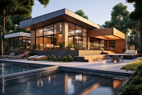 Modern House Building with Sustainable Materials © sugastocks