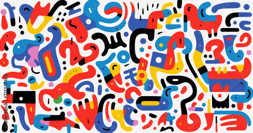 abstract alphabet swirls pattern