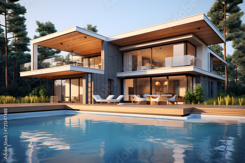 Modern House Building with Sustainable Materials © sugastocks