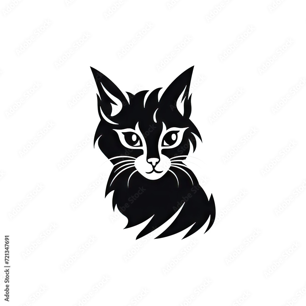 Obraz premium black logo cat illustration