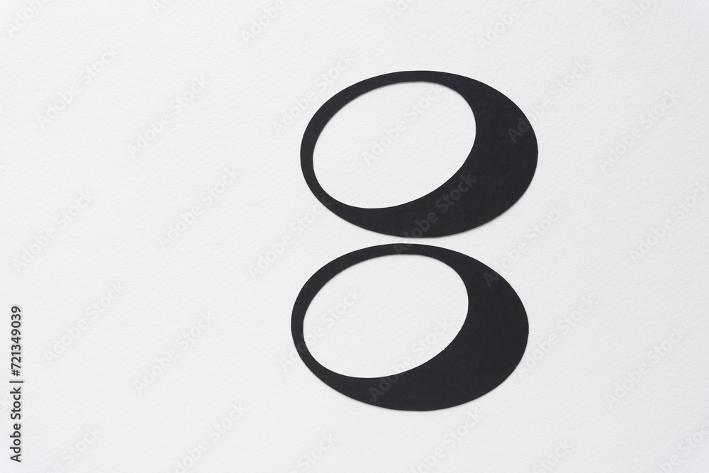 double oval shapes on blank paper double oval shapes on blank paper