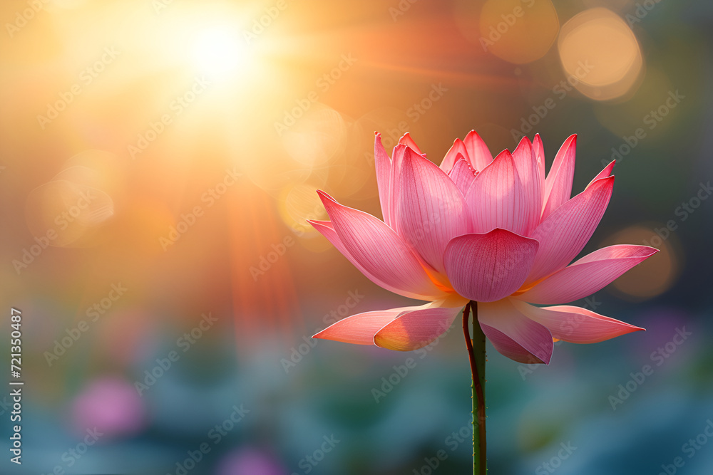 Zen lotus flower on water, meditation concept