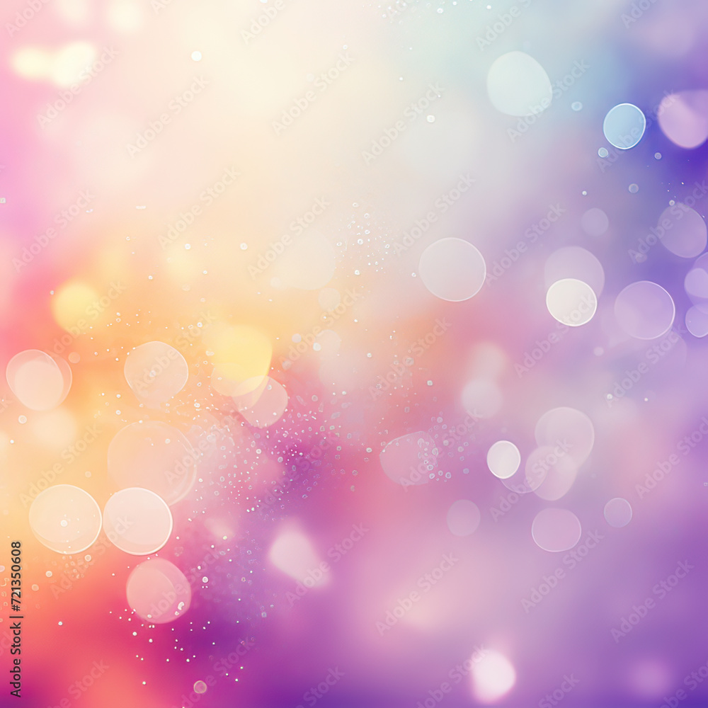 delicate abstract background with rainbow and bokeh in pink, yellow and purple tones