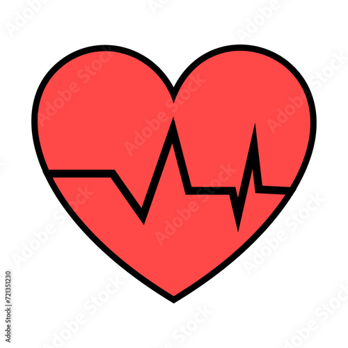 Logo icon cardiogram heart care