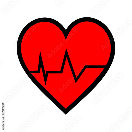 Logo icon cardiogram heart care
