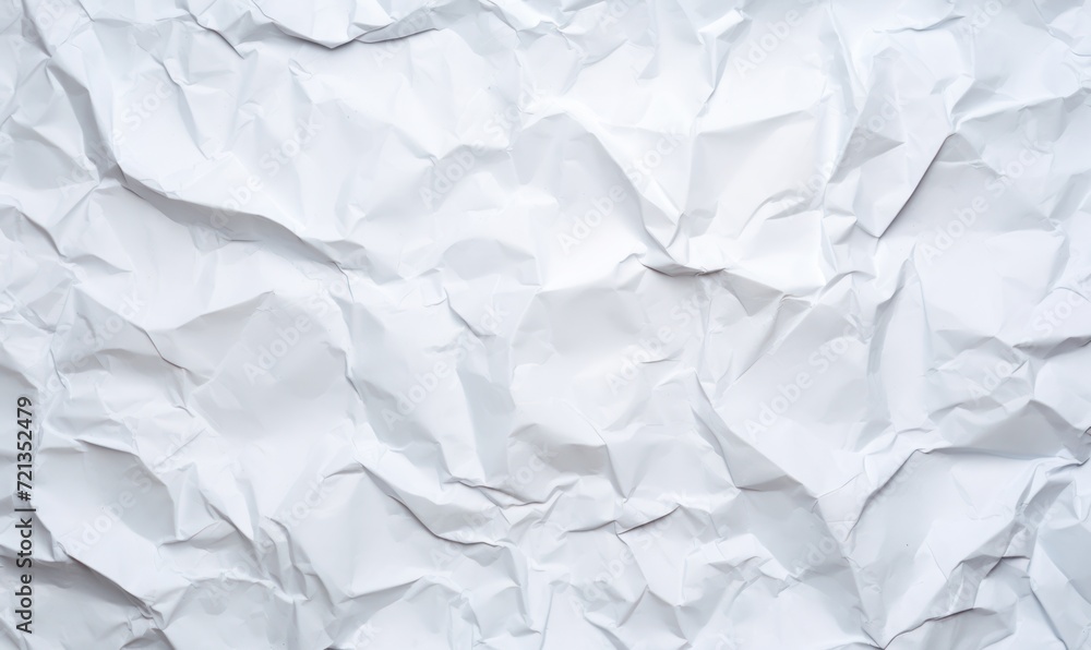 Fototapeta premium White crumpled paper texture background. Paper sheet for design.