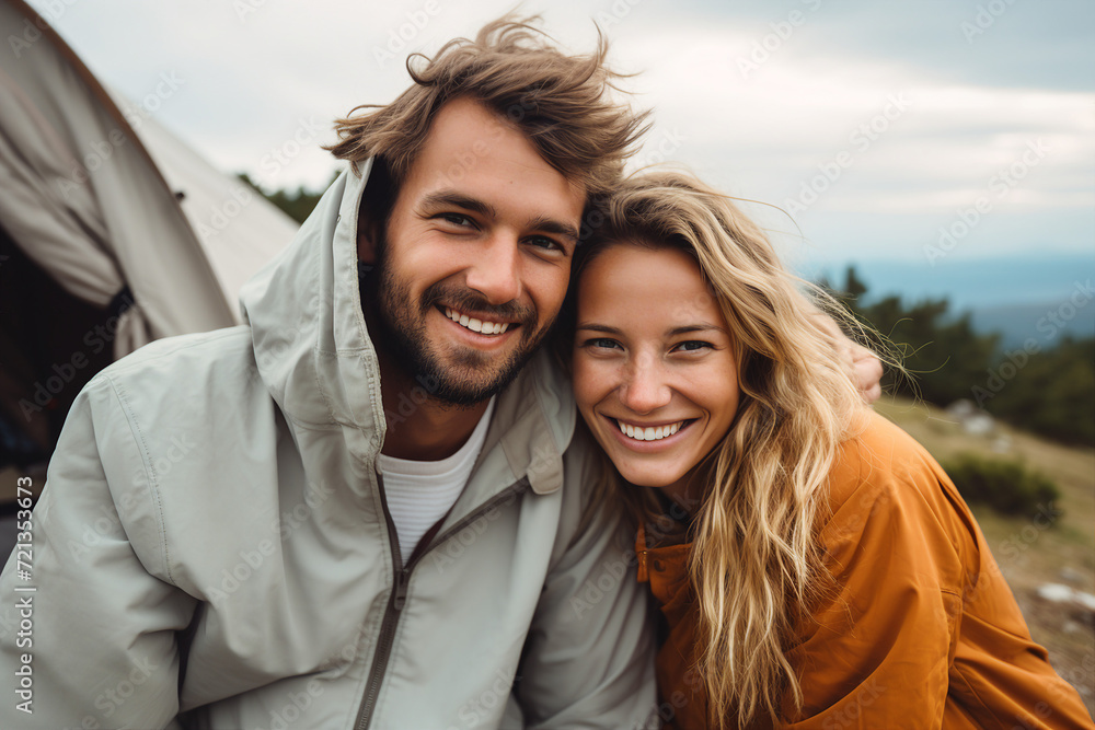 People on camping conceptual AI generation picture image People on camping conceptual AI generation picture image