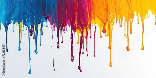 Colorful ink dripping on top. photo