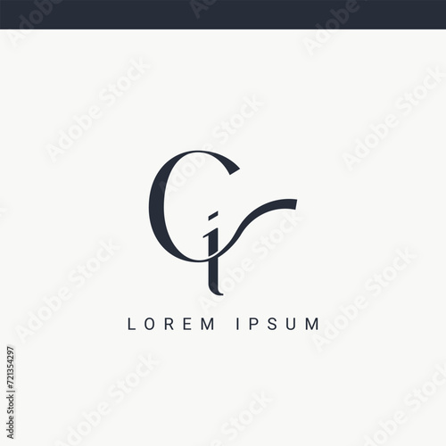 letter ci and ic logo design vector template.