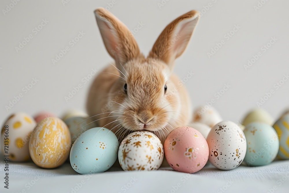 Easter and cutie rabbit surrounded by flowers watercolor paintisolated background. Easter and cutie rabbit surrounded by flowers watercolor paintisolated background.