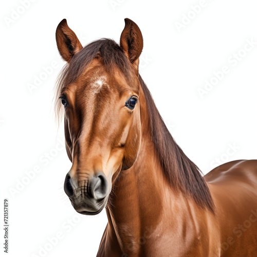 a horse, studio light , isolated on white background,