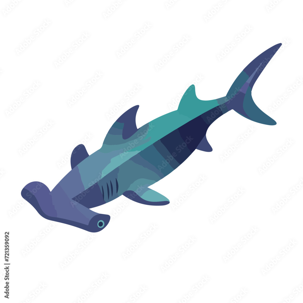 Fototapeta premium shark in the sea illustration