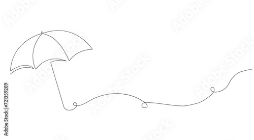 An umbrella in the style of line art, one continuous line in the style of line art