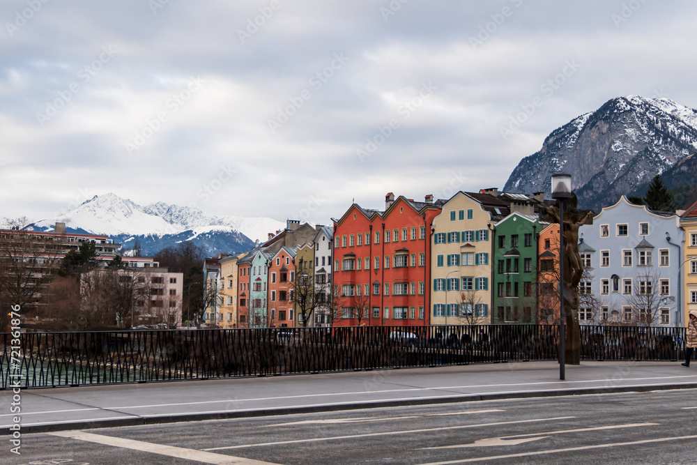 Innsbruck, Austria, 01.01.2024: view of downtown.