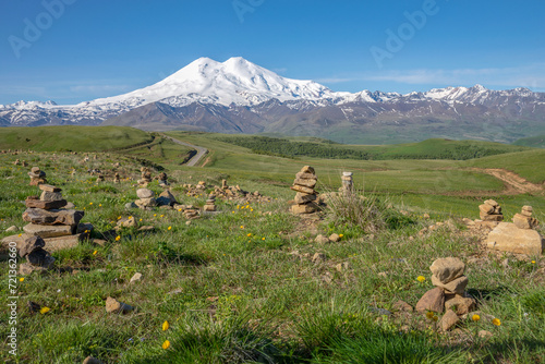 A picturesque landscape in the Elbrus region. Kabardino-Balkaria, Russia photo