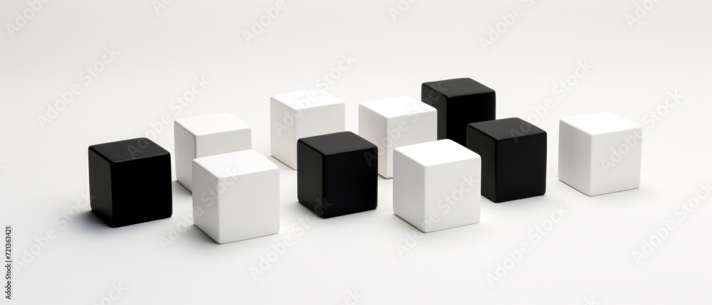 Alternating Black and White Cubes on White Alternating Black and White Cubes on White