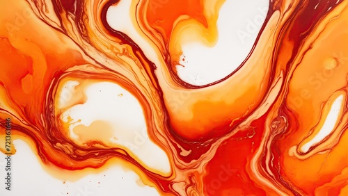 Abstract Orange Natural luxury fluid art alcohol ink painting Background