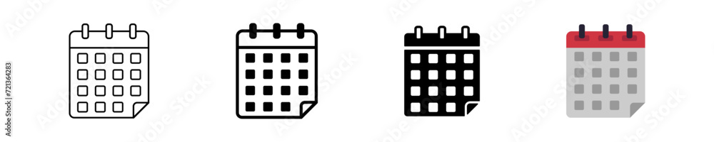 Calendar vector icons with check mark. Set of calendar symbols. Meeting timing icon. Symbol reminder event in calendar in vector design flat style Calendar vector icons with check mark. Set of calendar symbols. Meeting timing icon. Symbol reminder event in calendar in vector design flat style