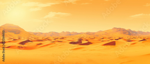 Desert Dunes Under Golden Sky