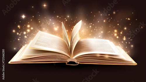 Open book isolated on transparent background. Png format 