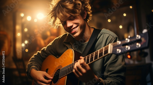 The guy plays the guitar