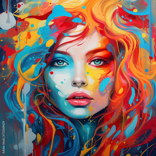 NEO ART Colorful Girl Illustration V2 print 034