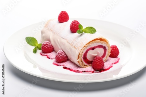 raspberry meringue roll