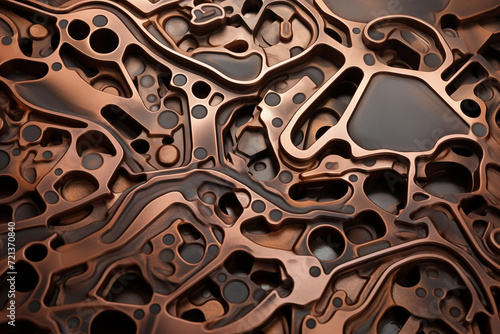 Textured copper with carbon steel. Generative AI