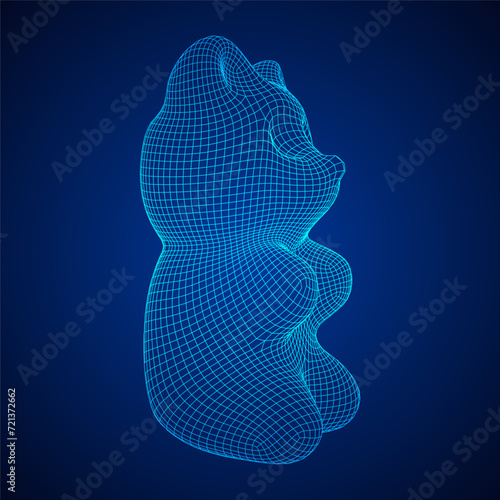 Gummy bear. Jelly fruit candy