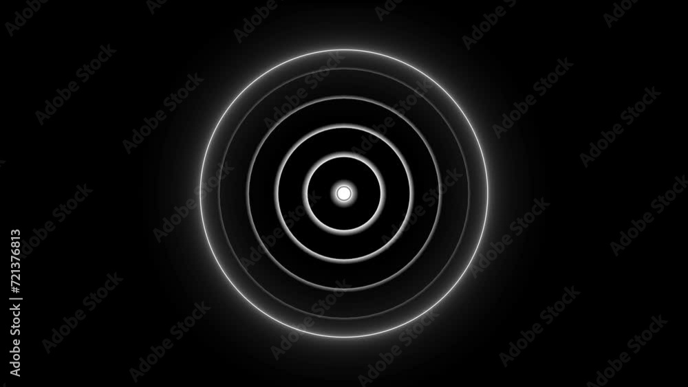 Neon circle technology radio waves signal and searching icon animation background . Neon circle technology radio waves signal and searching icon animation background .