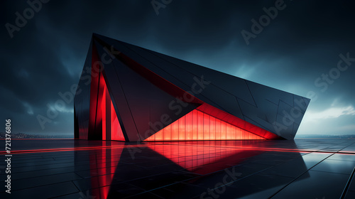 Modern polygonal building exterior design  future architecture