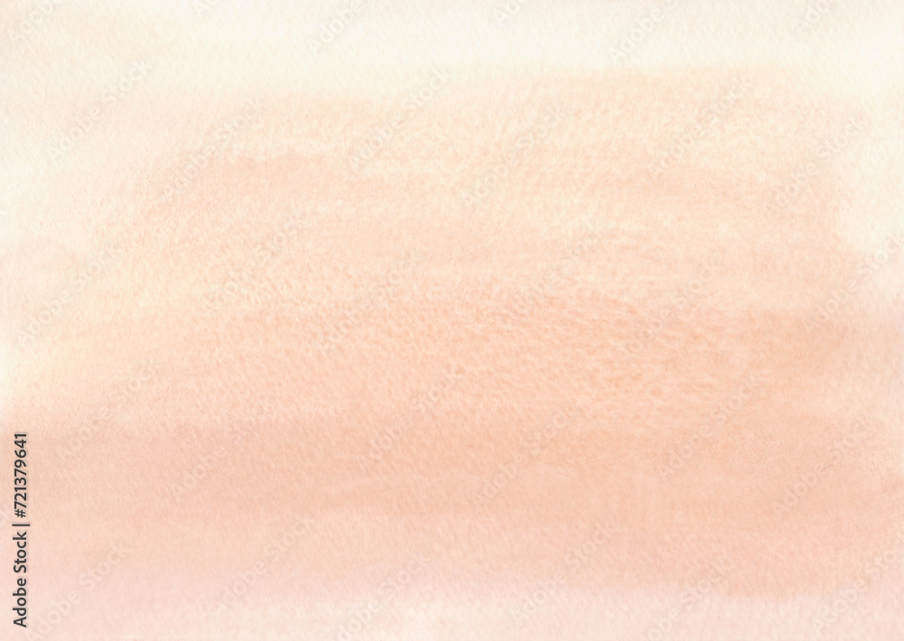 Abstract watercolor background in beige-brown pastel shades with gradient, hand-drawn. Illustration of an empty beach, sand, desert. A banner with a place for text for design, decoration.