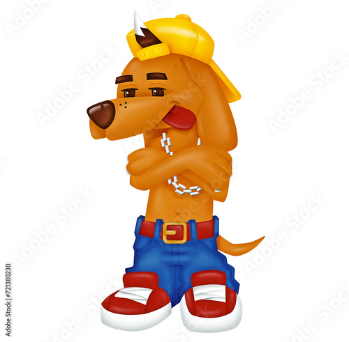 DOG HIP-HOP FASHION ISOLATED CHARACTER CAP photo