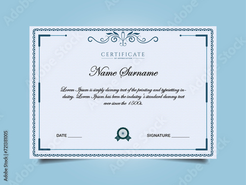 Minimal certificate of completion educational template design