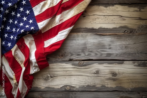 Old Glory waving in the breeze photo