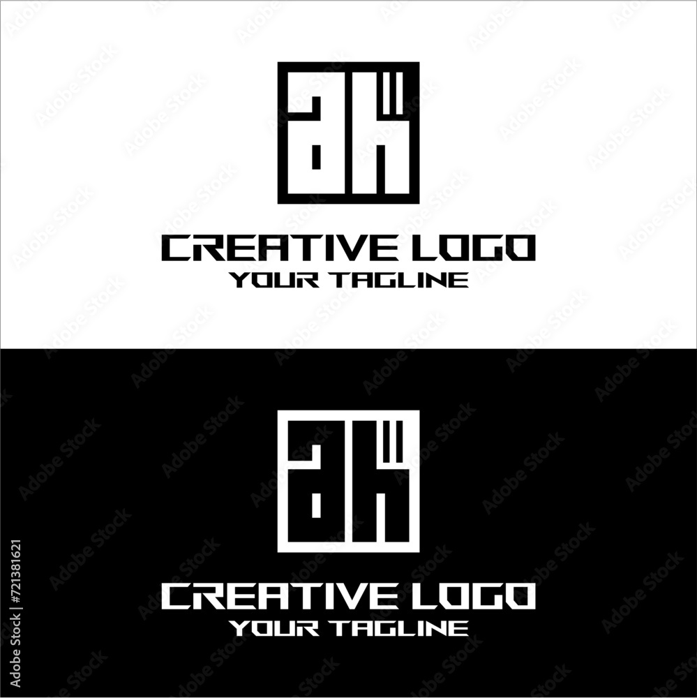 creative letter logo ah desain vektor