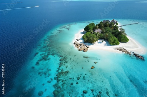 Island in the Middle of the Ocean, A Serene Oasis Surrounded by Vast Seas
