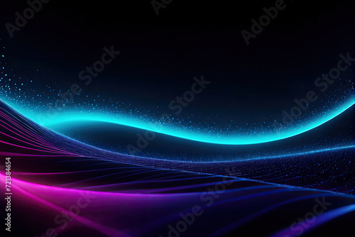 abstract background with space and futuristic dots pattern. Colored music wave. Big data digital code