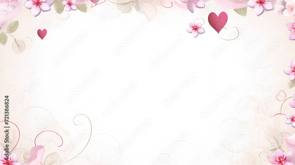 Valentine's day background with hearts and cherry blossom. Beautiful floral frame with space for your text. Valentine's day background with hearts and cherry blossom. Beautiful floral frame with space for your text.